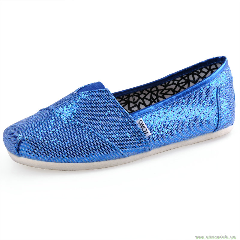 2014 Toms Sea Blue Women Glitters sale