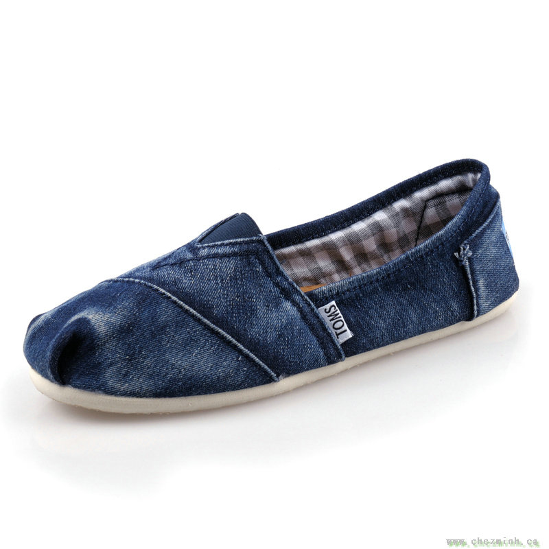 2014 Toms Shoes Men Blue Stone-Washed Twill sale