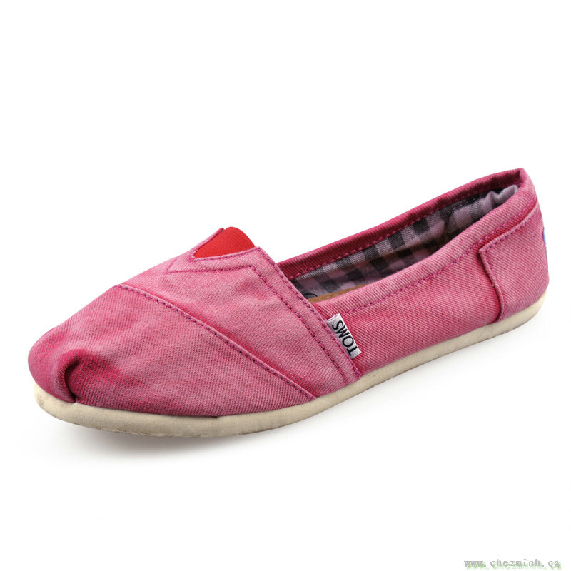 2014 Toms Shoes Men Red Stone-Washed Twill sale
