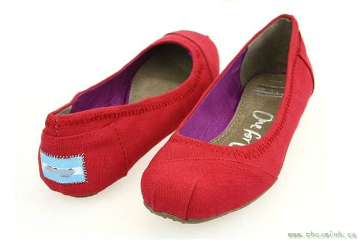 2014 Toms Women Low-Cut Uppers Ballerina Shoes Red sale