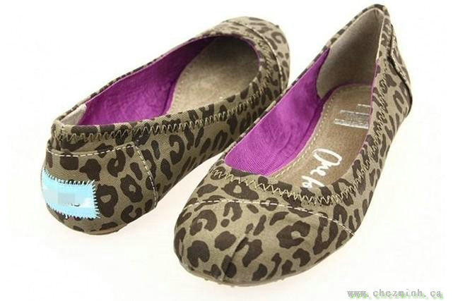 2014 Toms Women Low-Cut Uppers Leopard Ballerina Shoes Brown sal