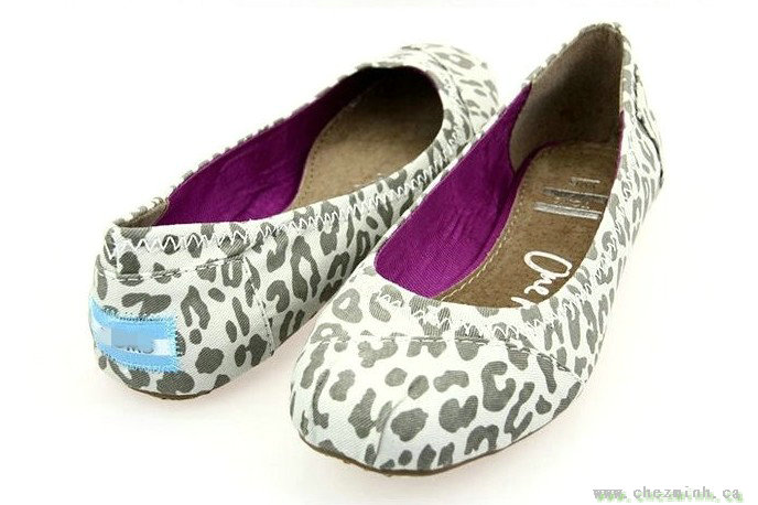 2014 Toms Women Low-Cut Uppers Leopard Ballerina Shoes Cream sal