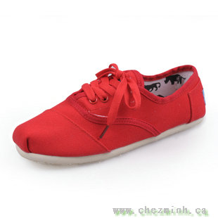 2014 Toms Canvas Women Classics Lace Up Red sale