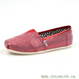 2014 Toms Light Red Kids Glitters sale