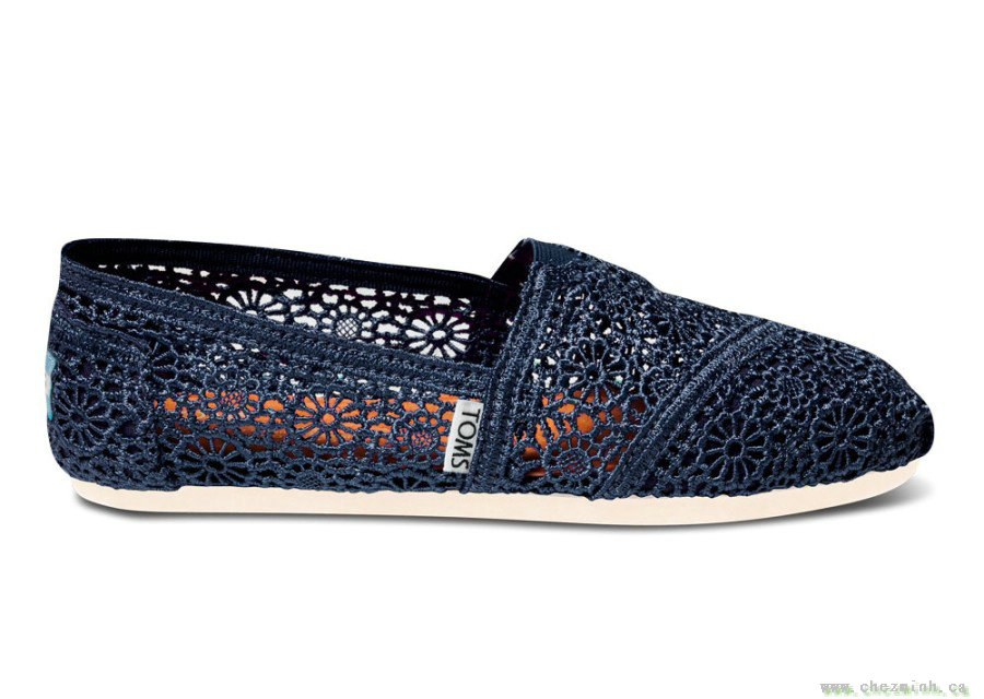 2014 Toms Navy Crochet Women Classics sale