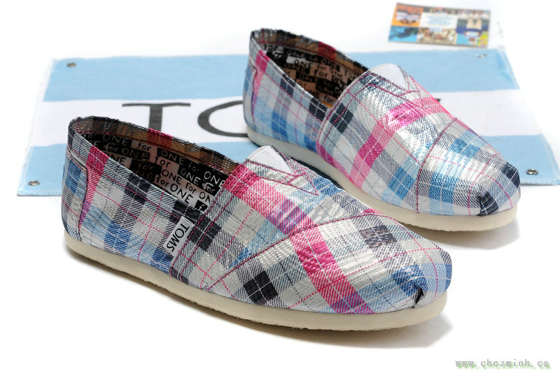 2014 Toms Red Plaid Shoes sale