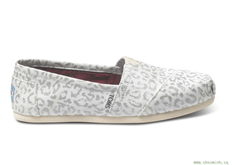 2014 Toms Silver Snow Leopard Womens Vegan Classics sale