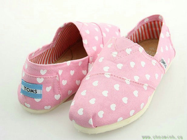 2014 Toms Women Canvas Love Dot Multi Pink sale