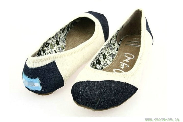 2014 Toms Women Low-Cut Uppers Print Ballerina Shoes Black Cream