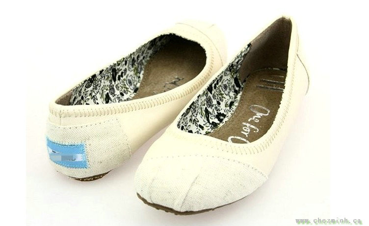 2014 Toms Women Low-Cut Uppers Print Ballerina Shoes Cream sale